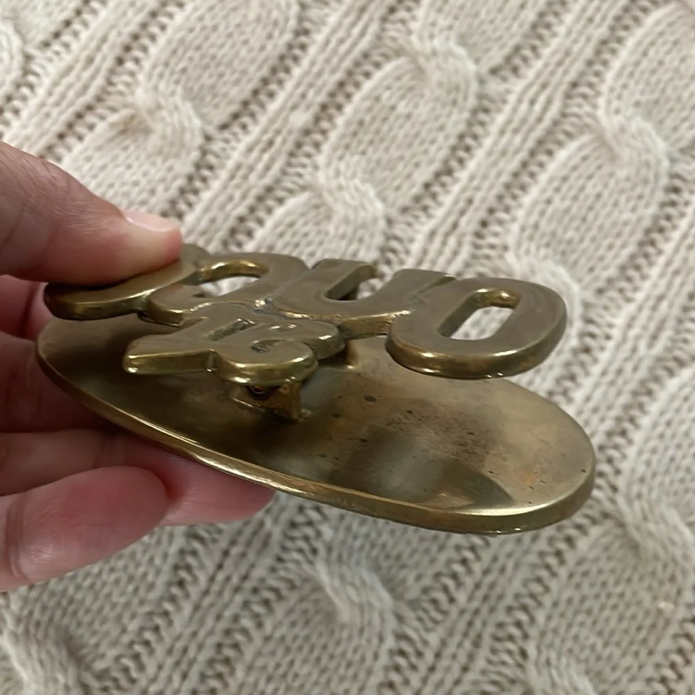 Brass paperweight-paper clip-office desk decor-heavy-to do list-urgent reminder